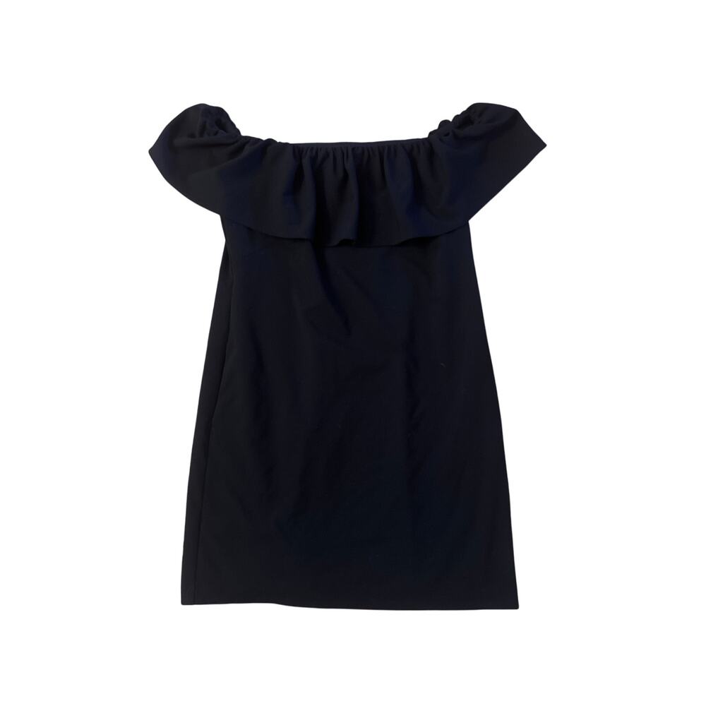 Women 12 Lauren Ralph Lauren Navy Off Shoulder Ruffle Short Sleeved Dress